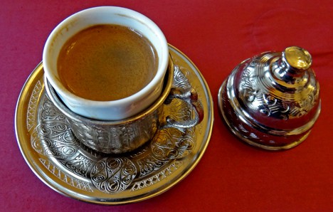 Turkish coffee served in traditional cups